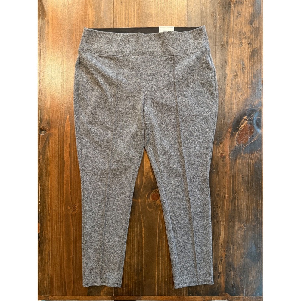 Nine West Sculpting Solutions High Rise Leggings Gray XXL Pintuck Seam Pants